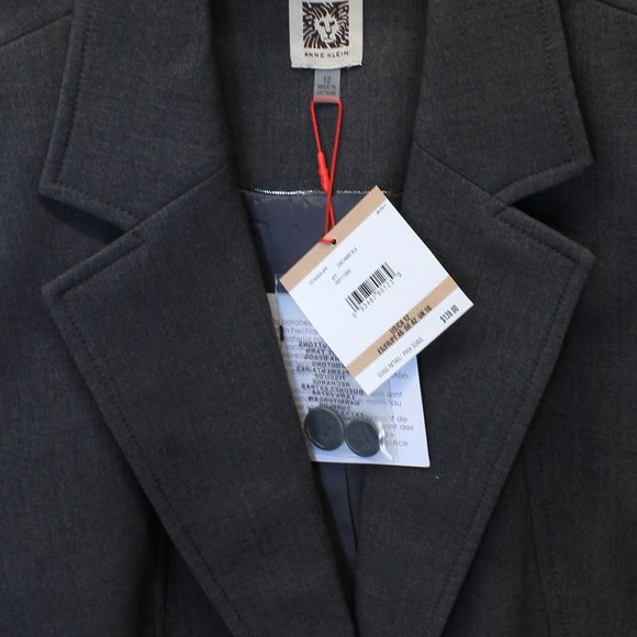 Anne Klein Melange Notch Collar One Button Jacket - Picture 7 of 7